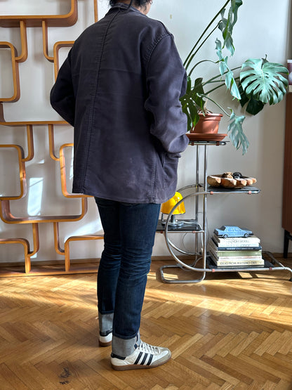 1960s Le Mont St Michel Black moleskin jacket