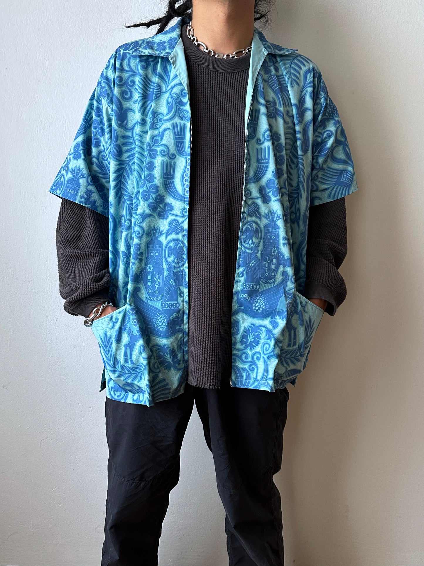 1970s Zip-Up Hawaiian Shirt