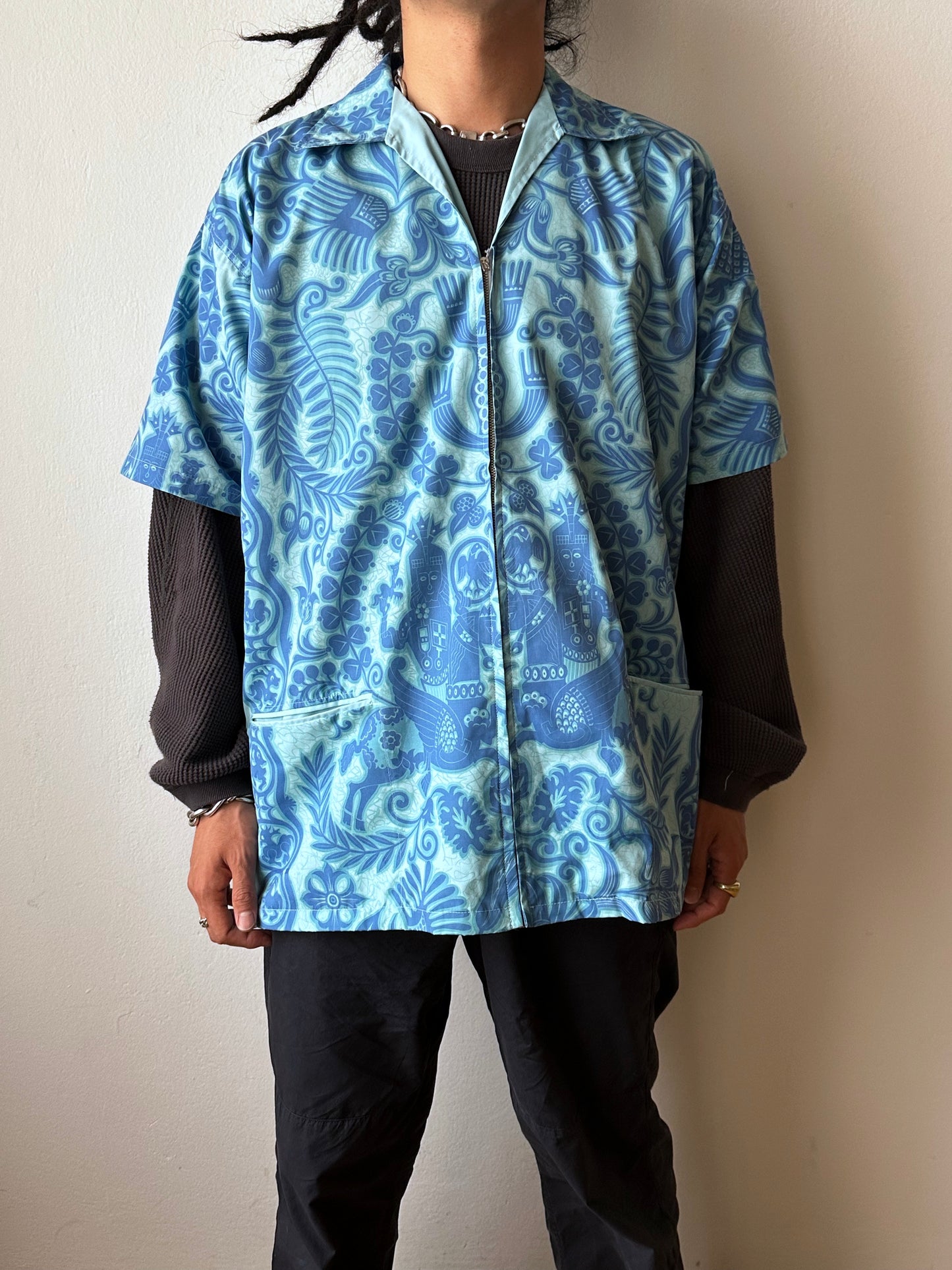 1970s Zip-Up Hawaiian Shirt