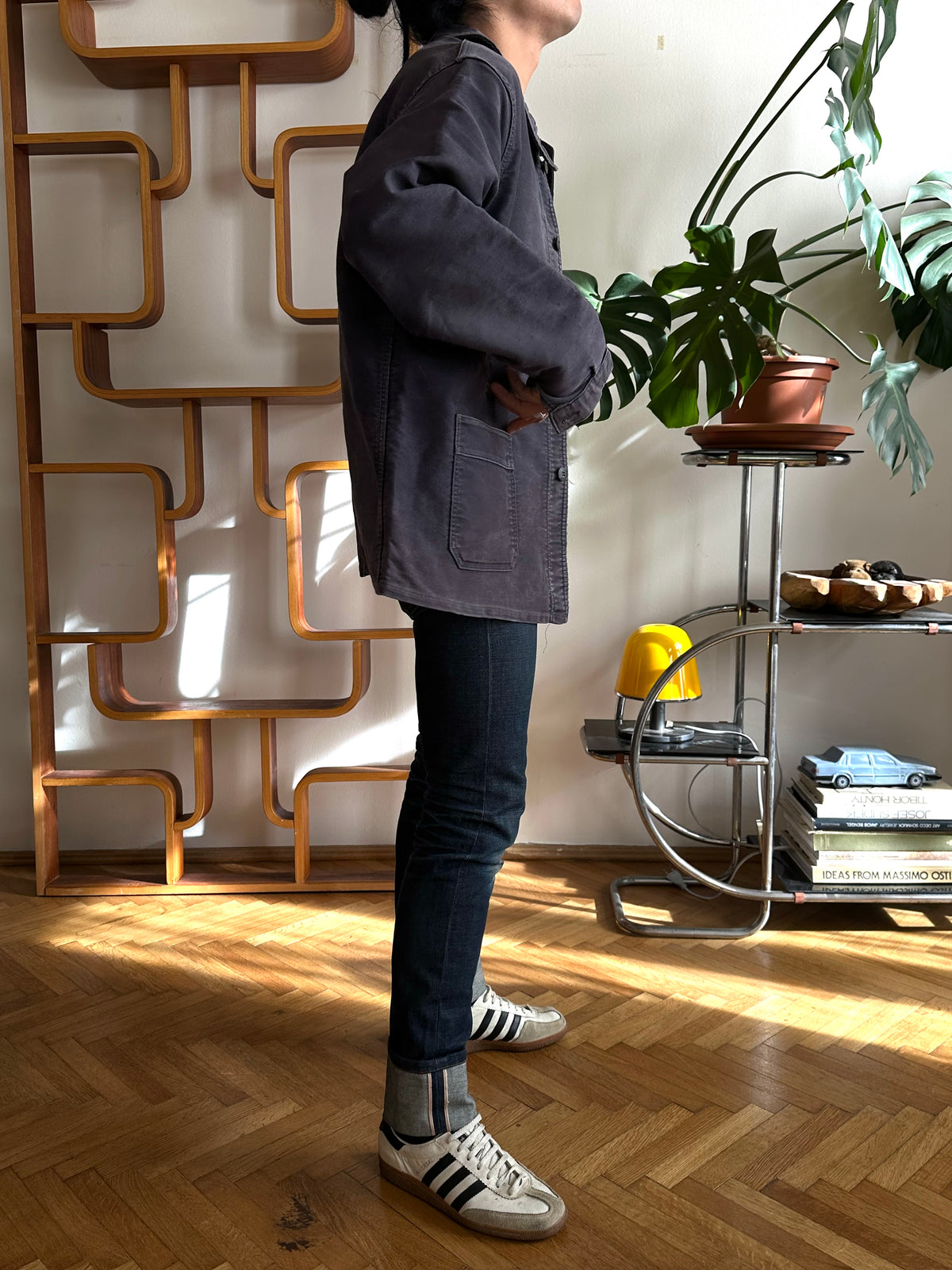 1960s Le Mont St Michel Black moleskin jacket