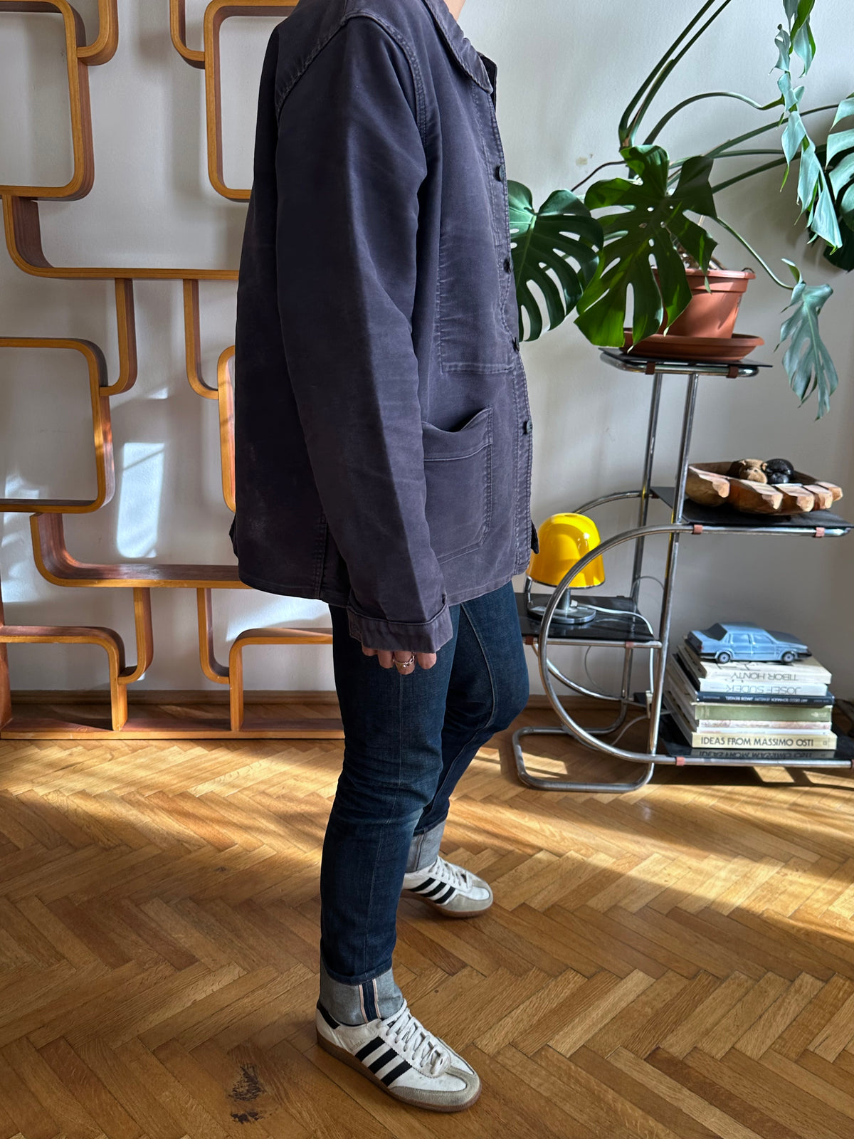 1960s Le Mont St Michel Black moleskin jacket