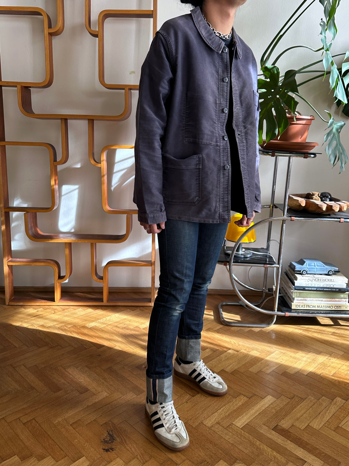 1960s Le Mont St Michel Black moleskin jacket