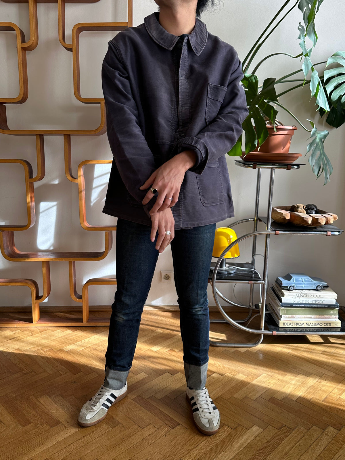1960s Le Mont St Michel Black moleskin jacket