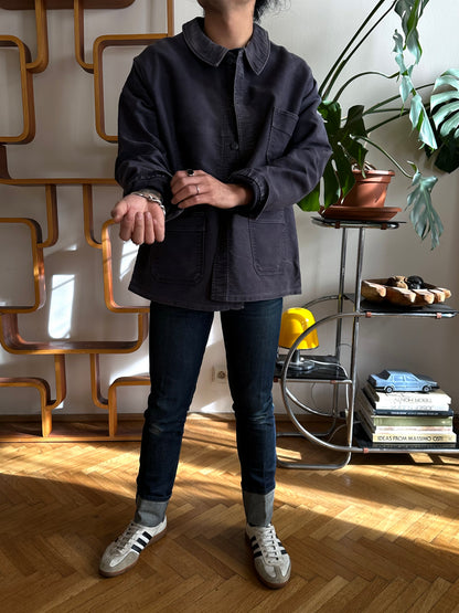 1960s Le Mont St Michel Black moleskin jacket