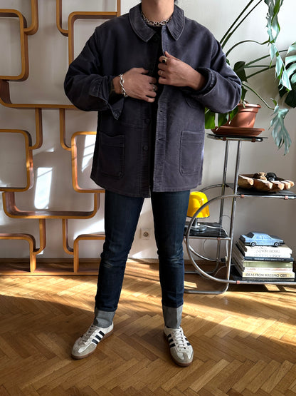 1960s Le Mont St Michel Black moleskin jacket