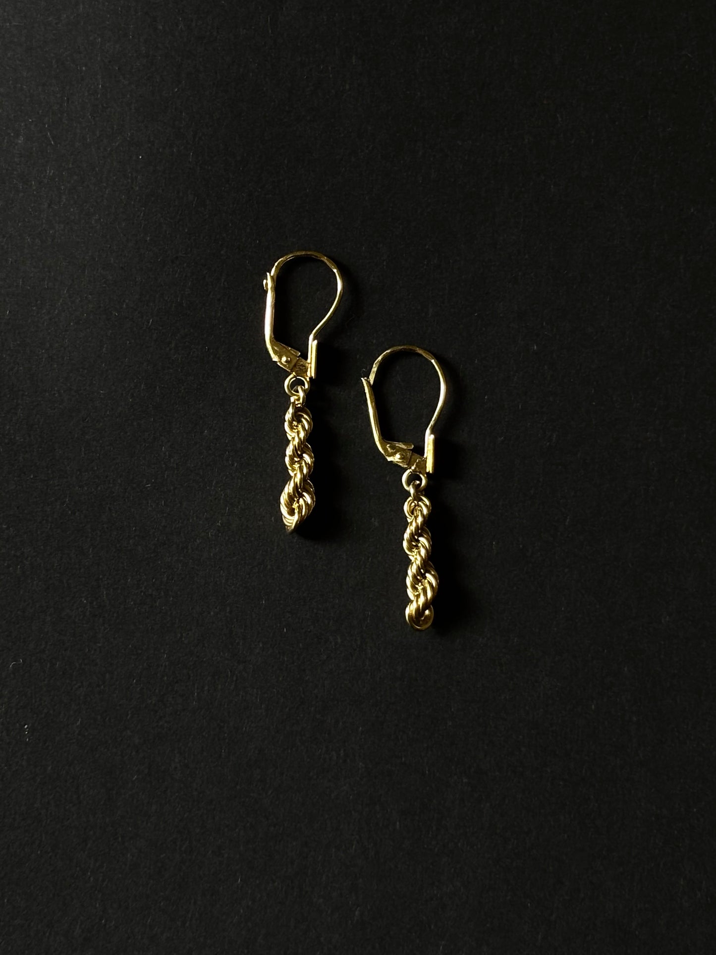 50-60s Czechoslovakia rope chain earrings Au585