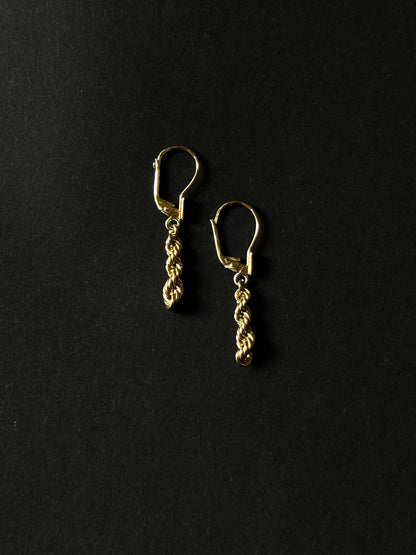 50-60s Czechoslovakia rope chain earrings Au585