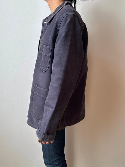 1960s Le Mont St Michel Black moleskin jacket モンサンミッシェル 60年代 ブラック  モールスキン 黒 フレンチワーク Made in Franca French work wear Toto Praha Vintage clothing shop Antique shop 古着屋 プラハ Showroom appointment Prague ユーロ古着 ヨーロッパ古着 古着卸 ヴィンテージ 