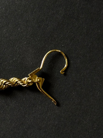 50-60s Czechoslovakia rope chain earrings Au585