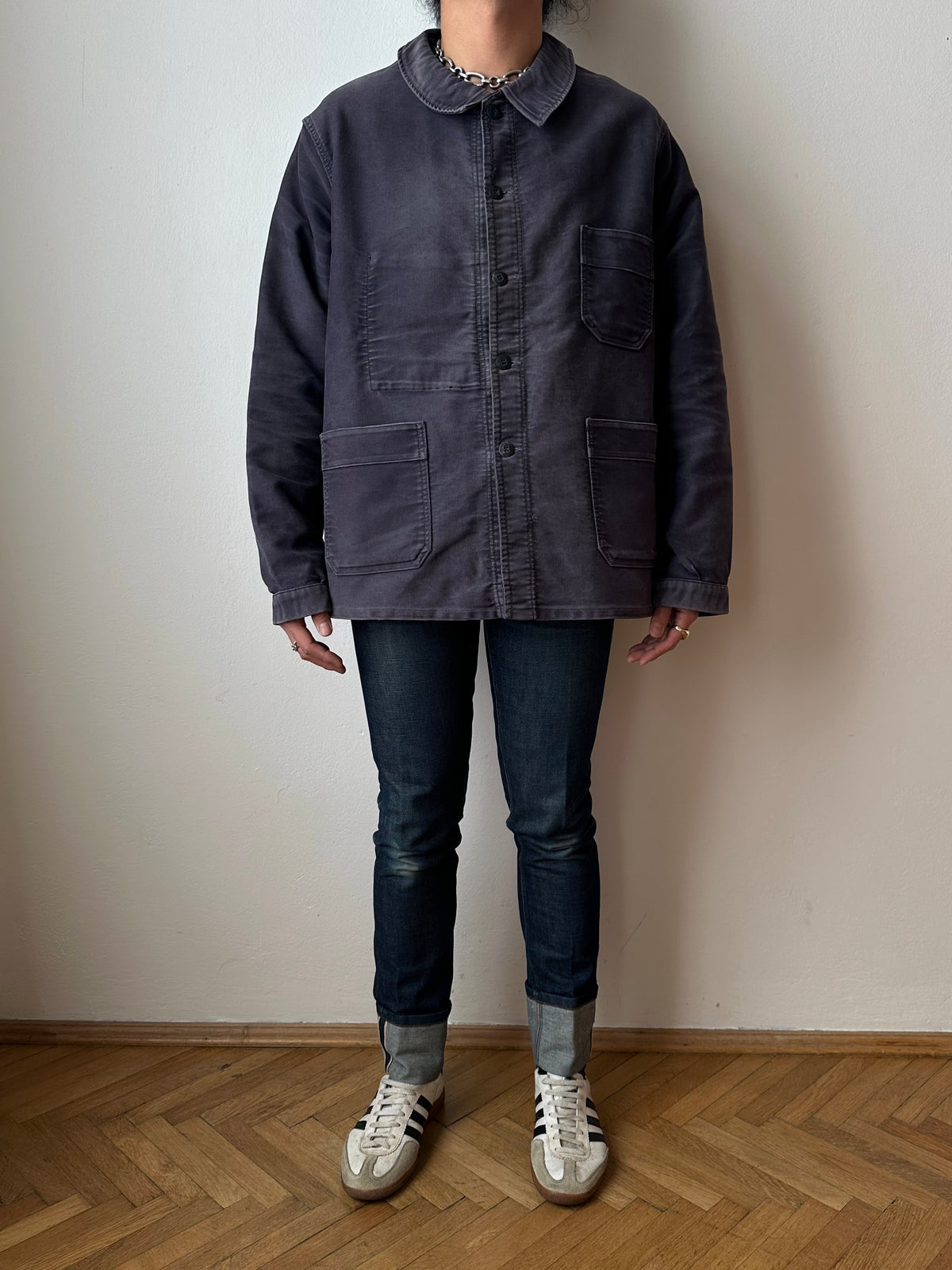 1960s Le Mont St Michel Black moleskin jacket