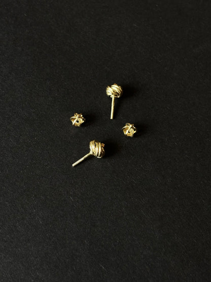 40-50s Czechoslovakia knot earrings Au585