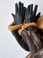 black leather glove women 1/2 7