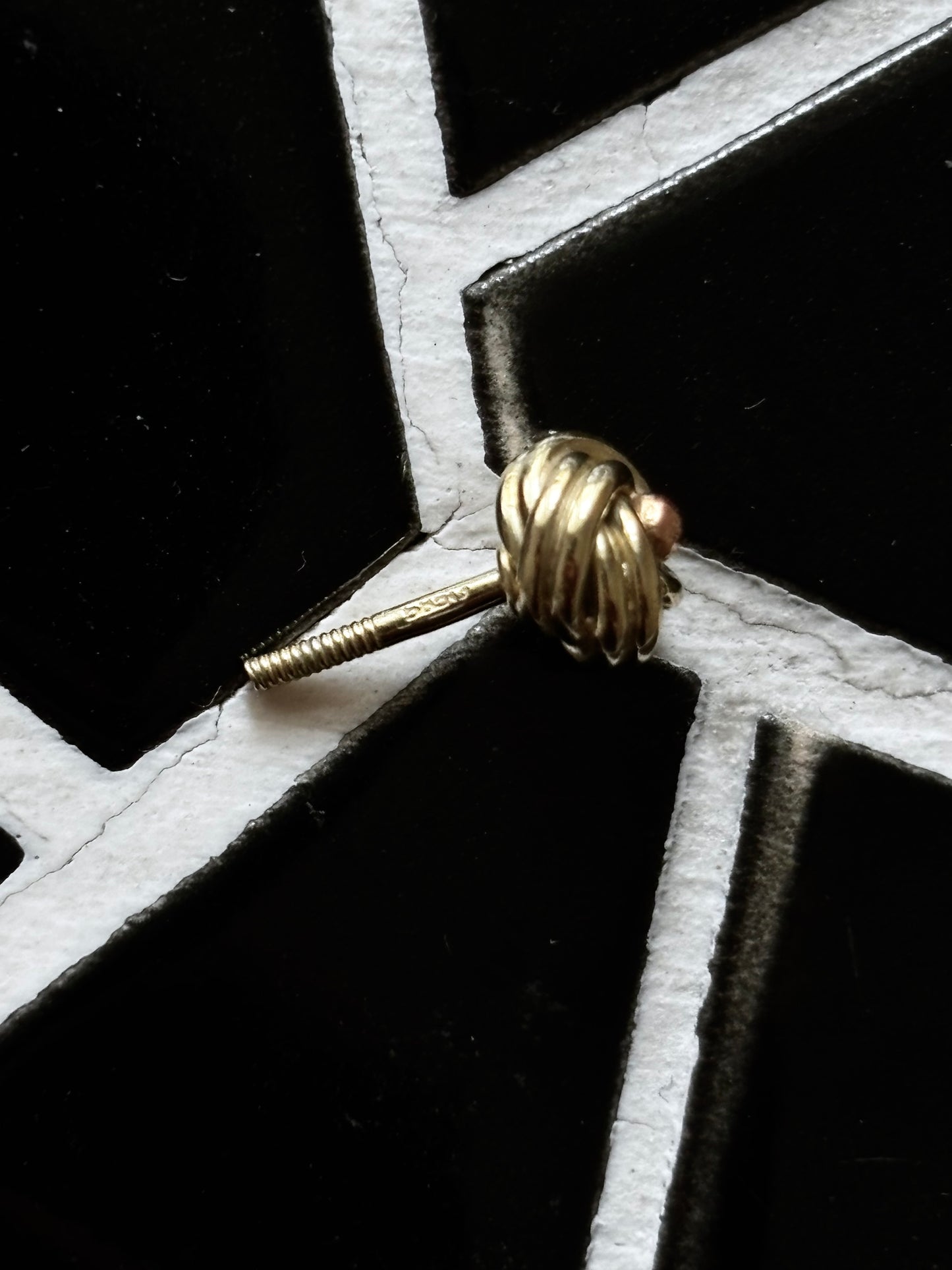 40-50s Czechoslovakia knot earrings Au585