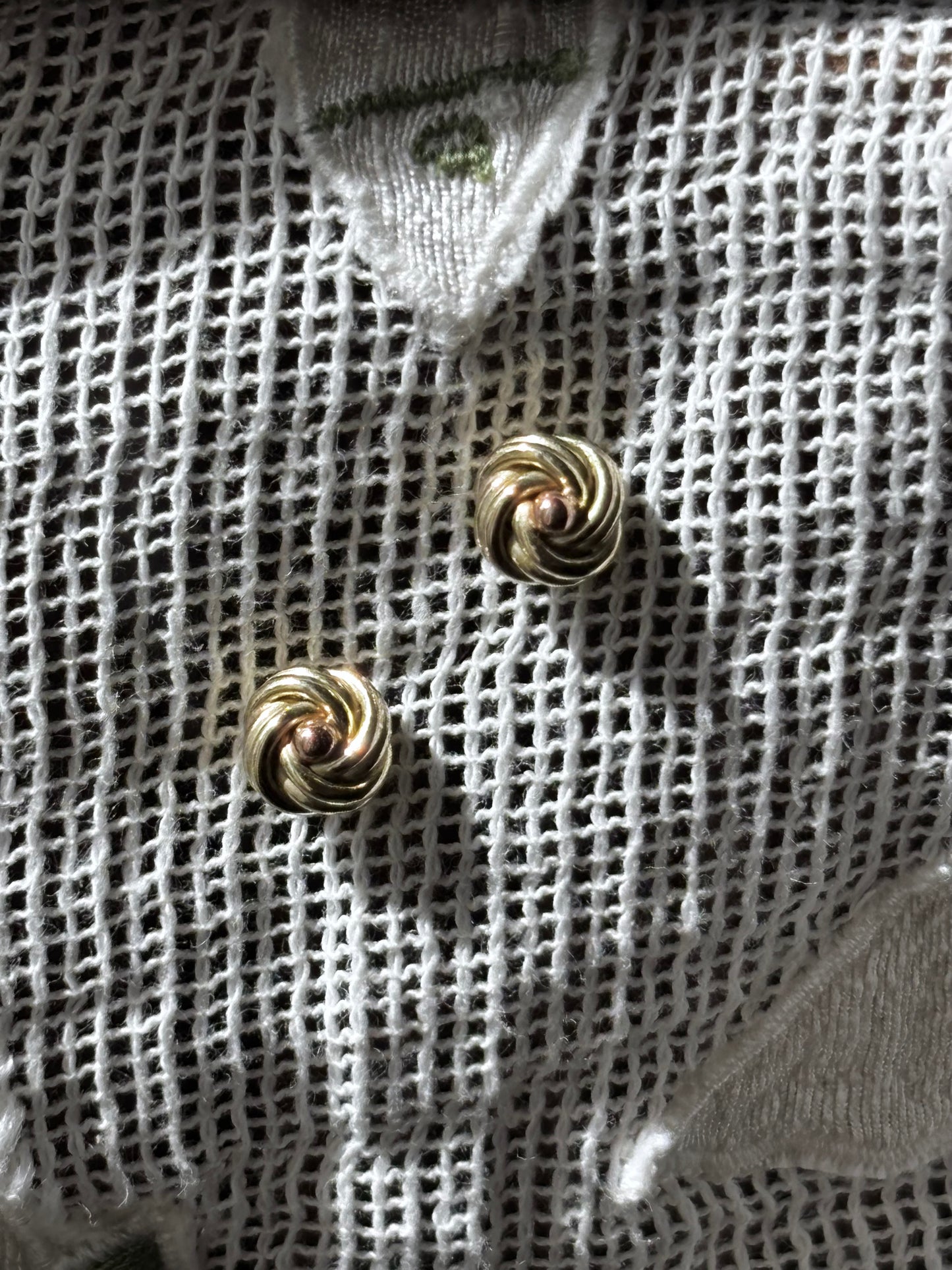 40-50s Czechoslovakia knot earrings Au585
