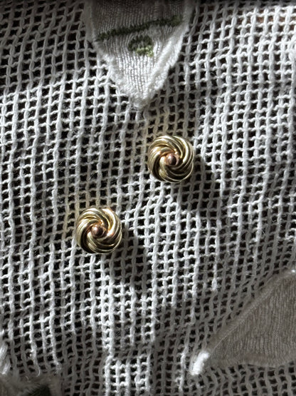 40-50s Czechoslovakia knot earrings Au585