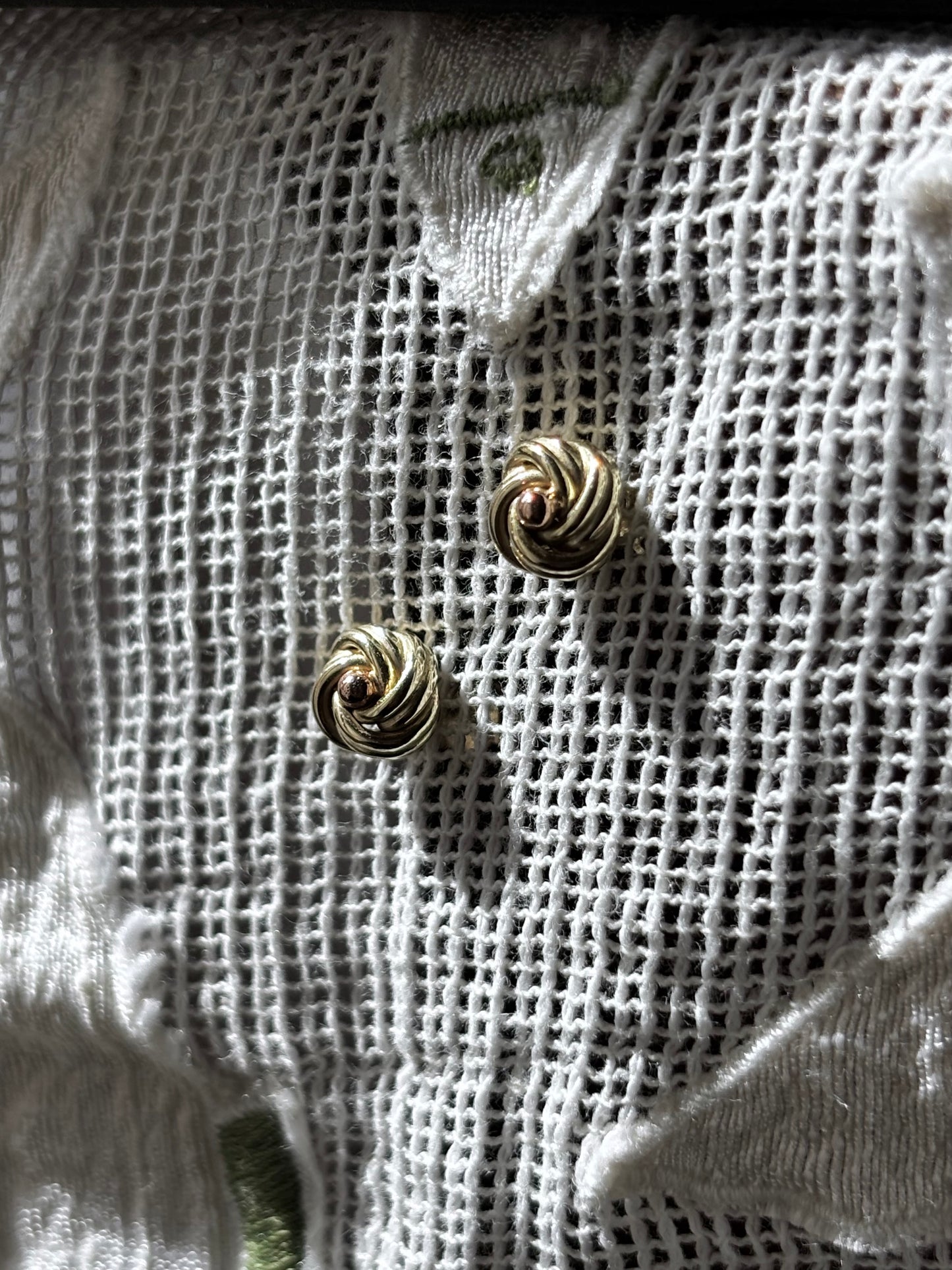 40-50s Czechoslovakia knot earrings Au585