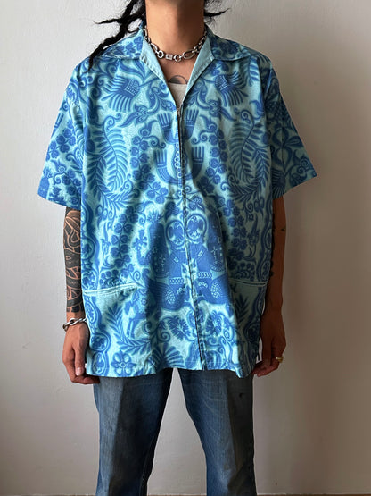 1970s Zip-Up Hawaiian Shirt