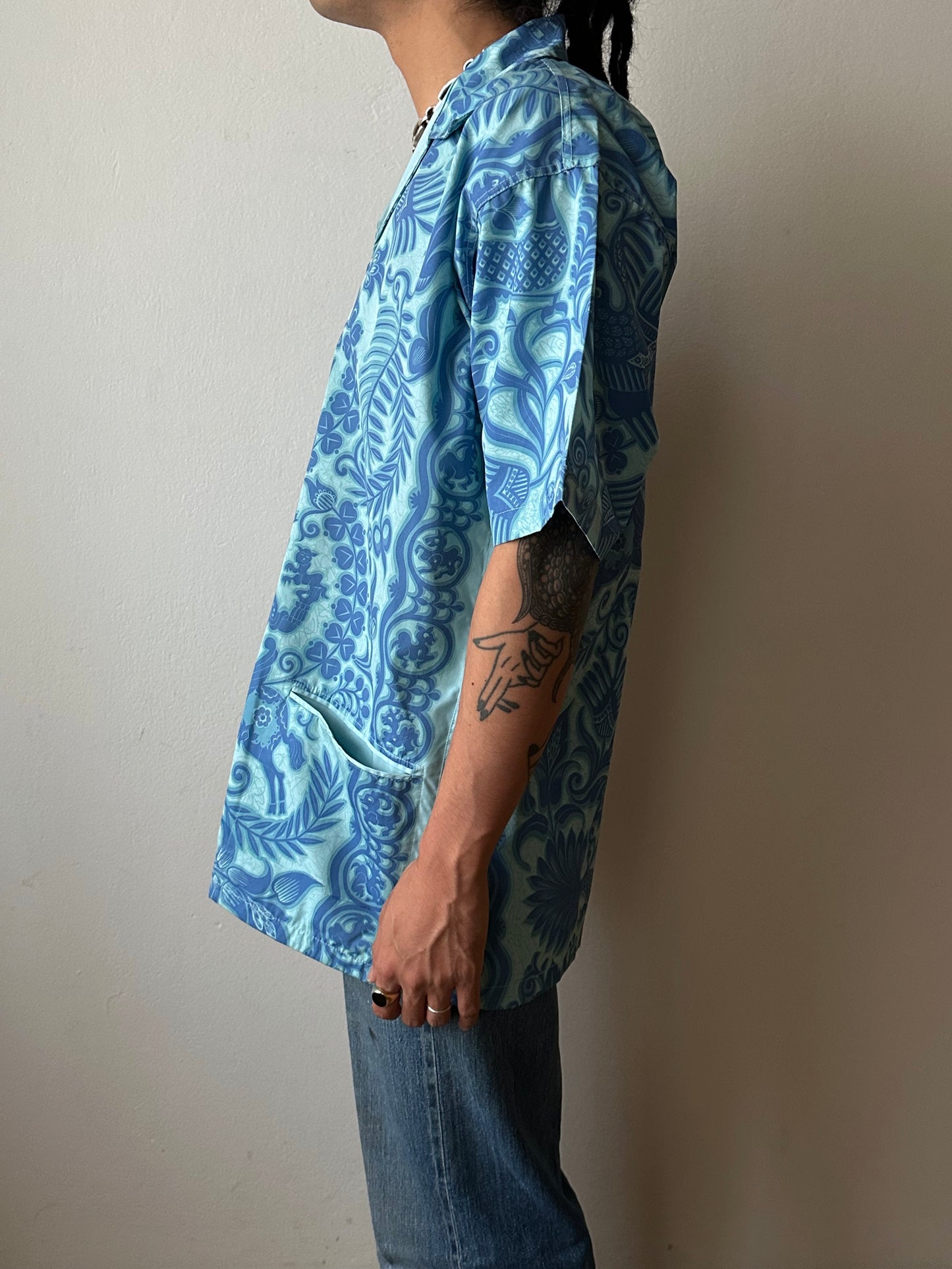 1970s Zip-Up Hawaiian Shirt