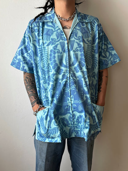 1970s Zip-Up Hawaiian Shirt