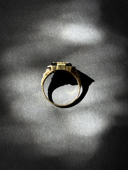 1920-30s Artdeco Czechoslovakia signet ring Au585/Onyx