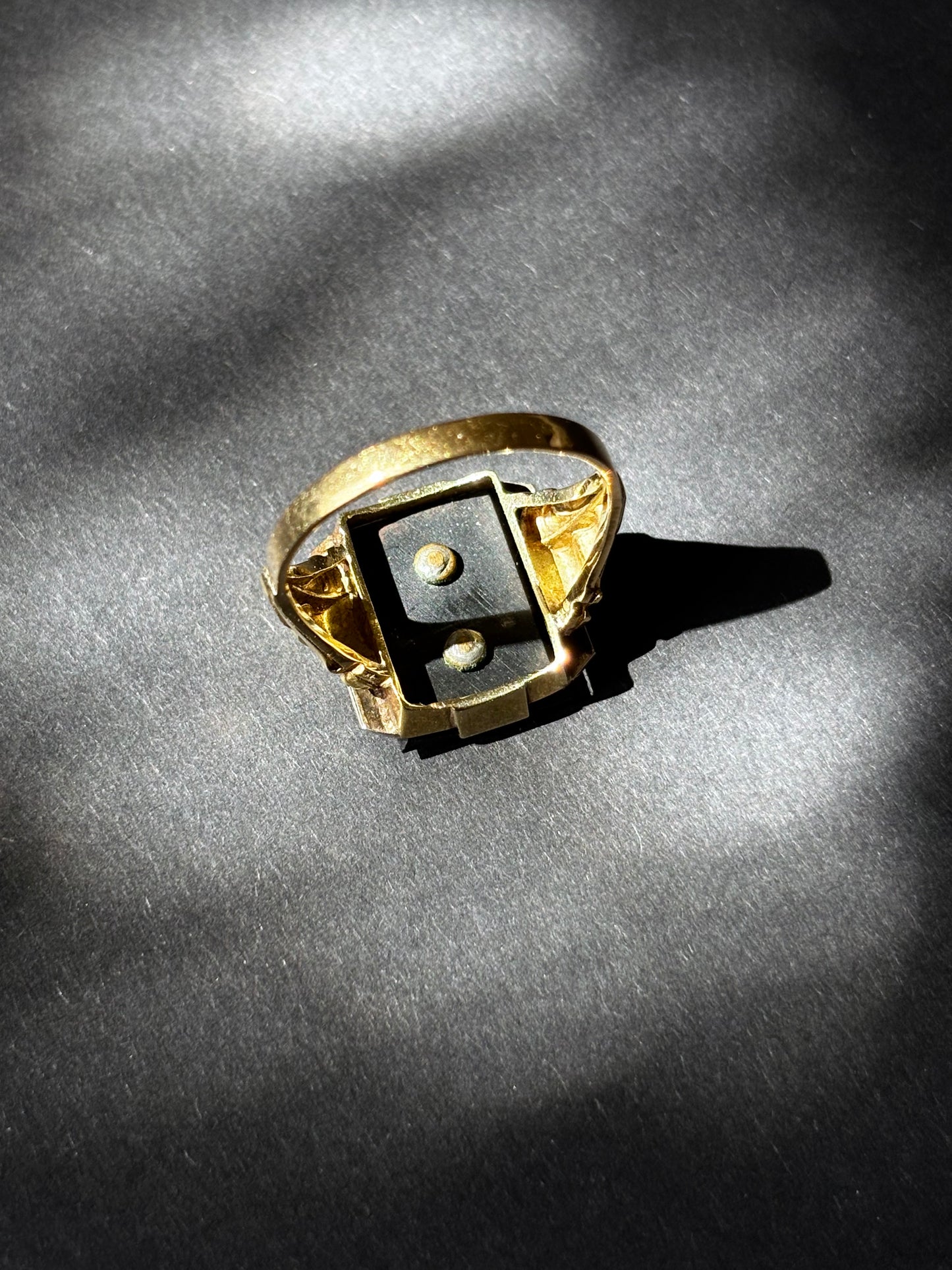 1920-30s Artdeco Czechoslovakia signet ring Au585/Onyx