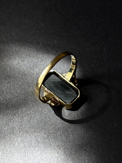 20-30s Artdeco Czechoslovakia signet ring Au585/Onyx