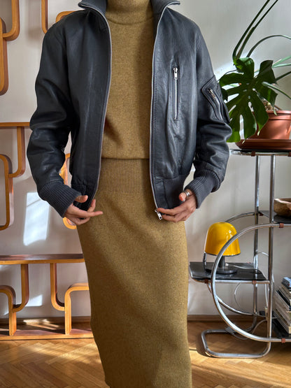 1990s German Air Force Leather Flight Jacket