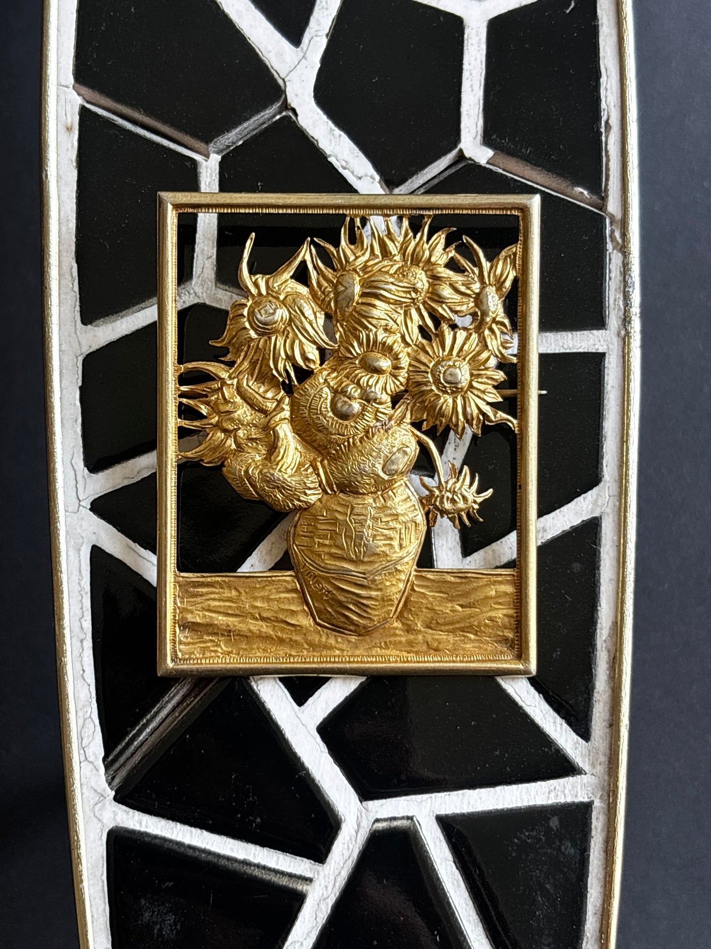 1950-60s Van Gogh Les Tournesols brooch Ag850