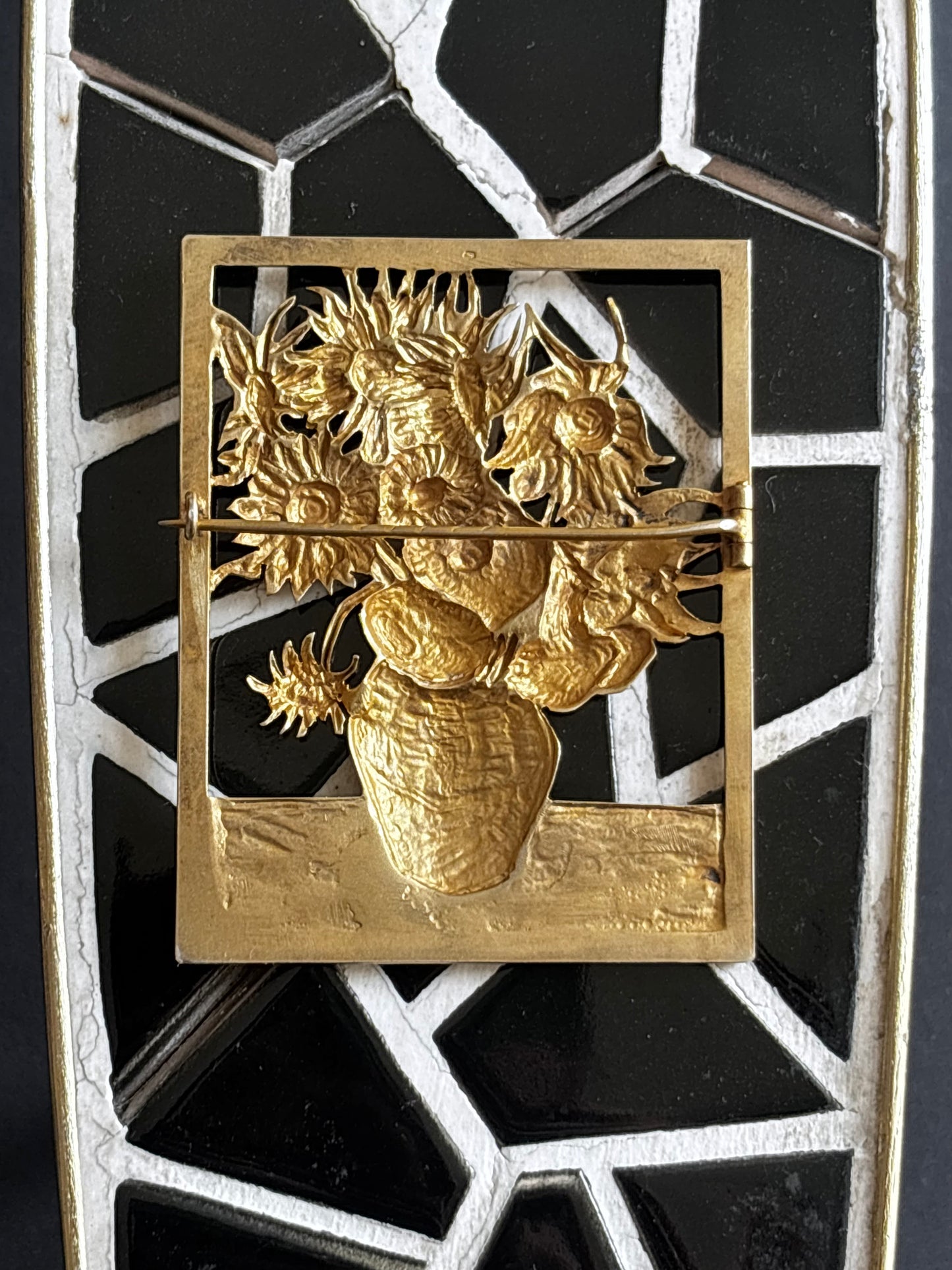 1950-60s Van Gogh Les Tournesols brooch Ag850
