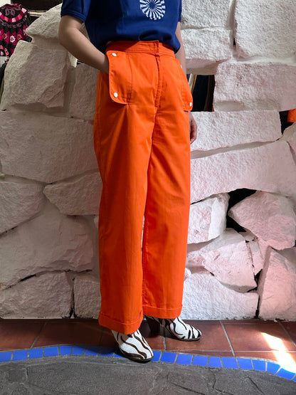 70-80s Courrèges orange sailor pants
