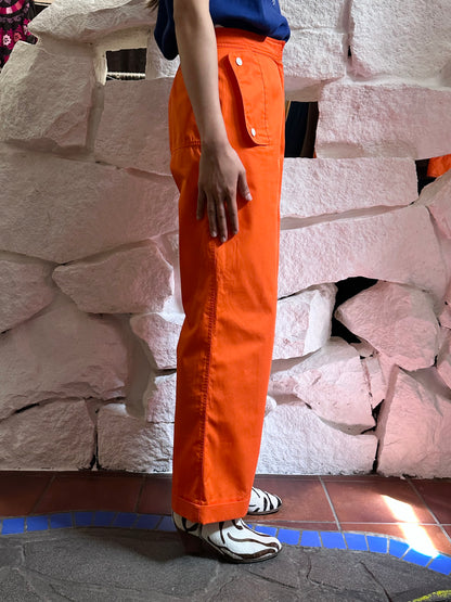70-80s Courrèges orange sailor pants