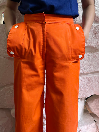 70-80s Courrèges orange sailor pants