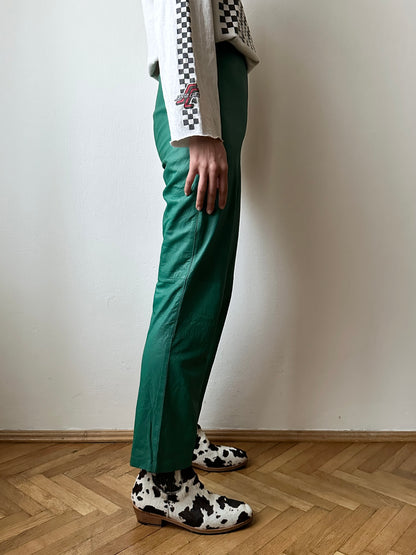 vintage smooth light leather pants