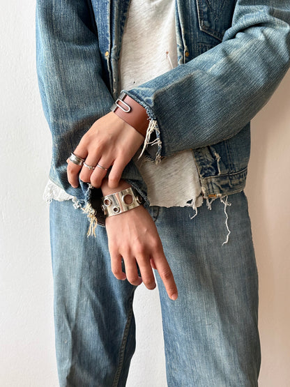 Marc Deloche silver punched bungle