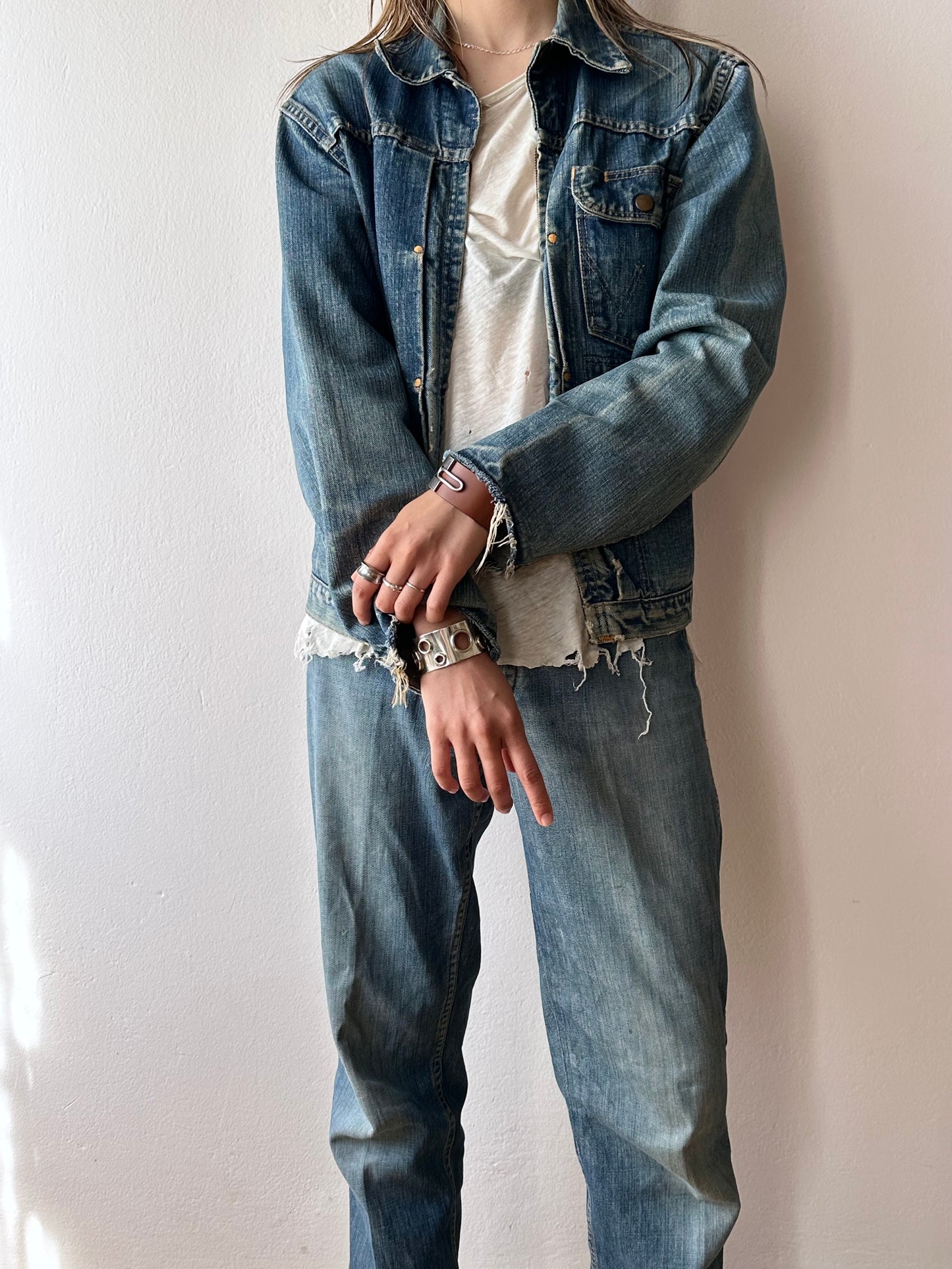 Marc Deloche silver 925 buckle leather bangle