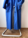 ball zip pockets blue trench coat