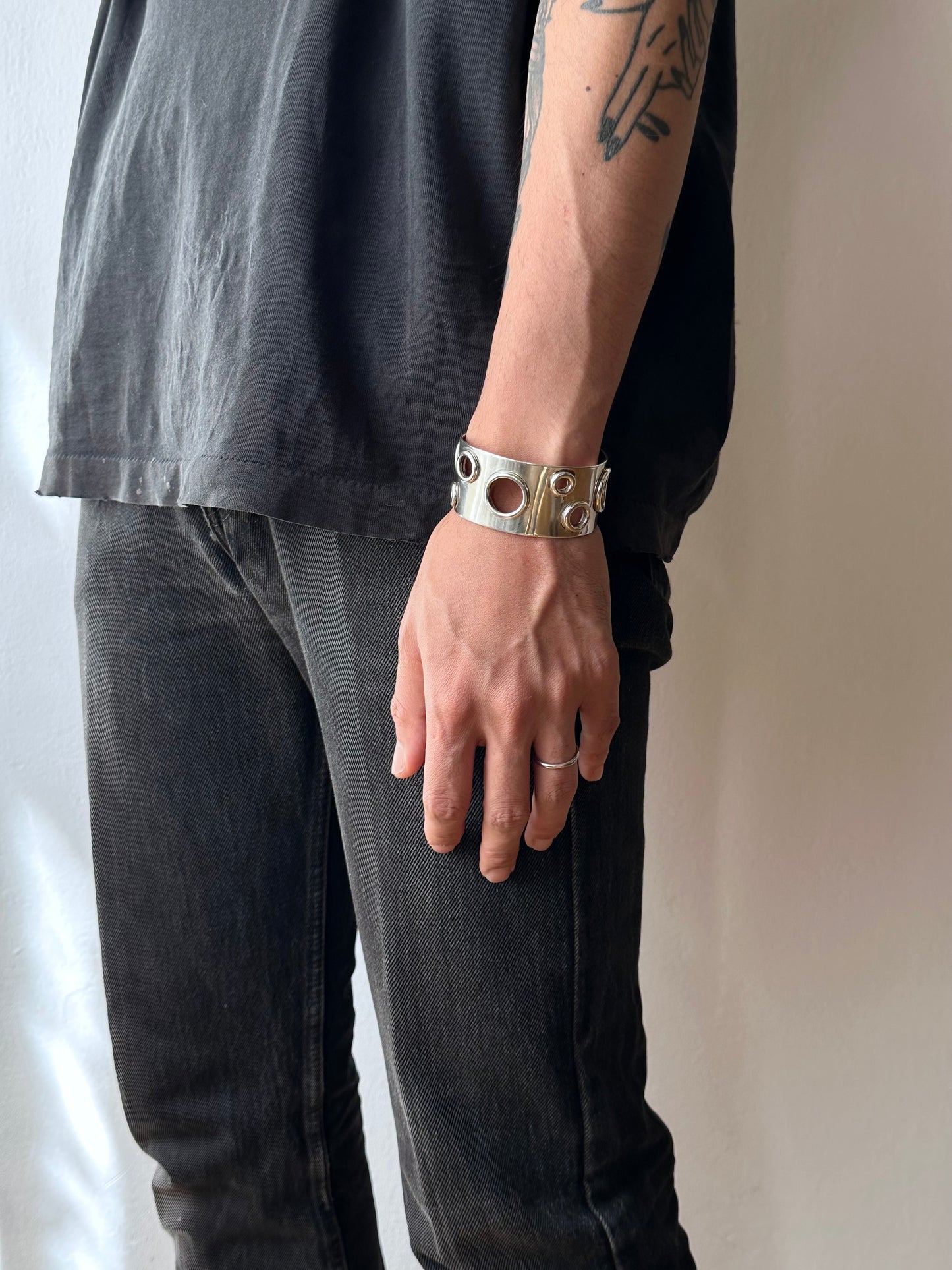 Marc Deloche silver punched bungle