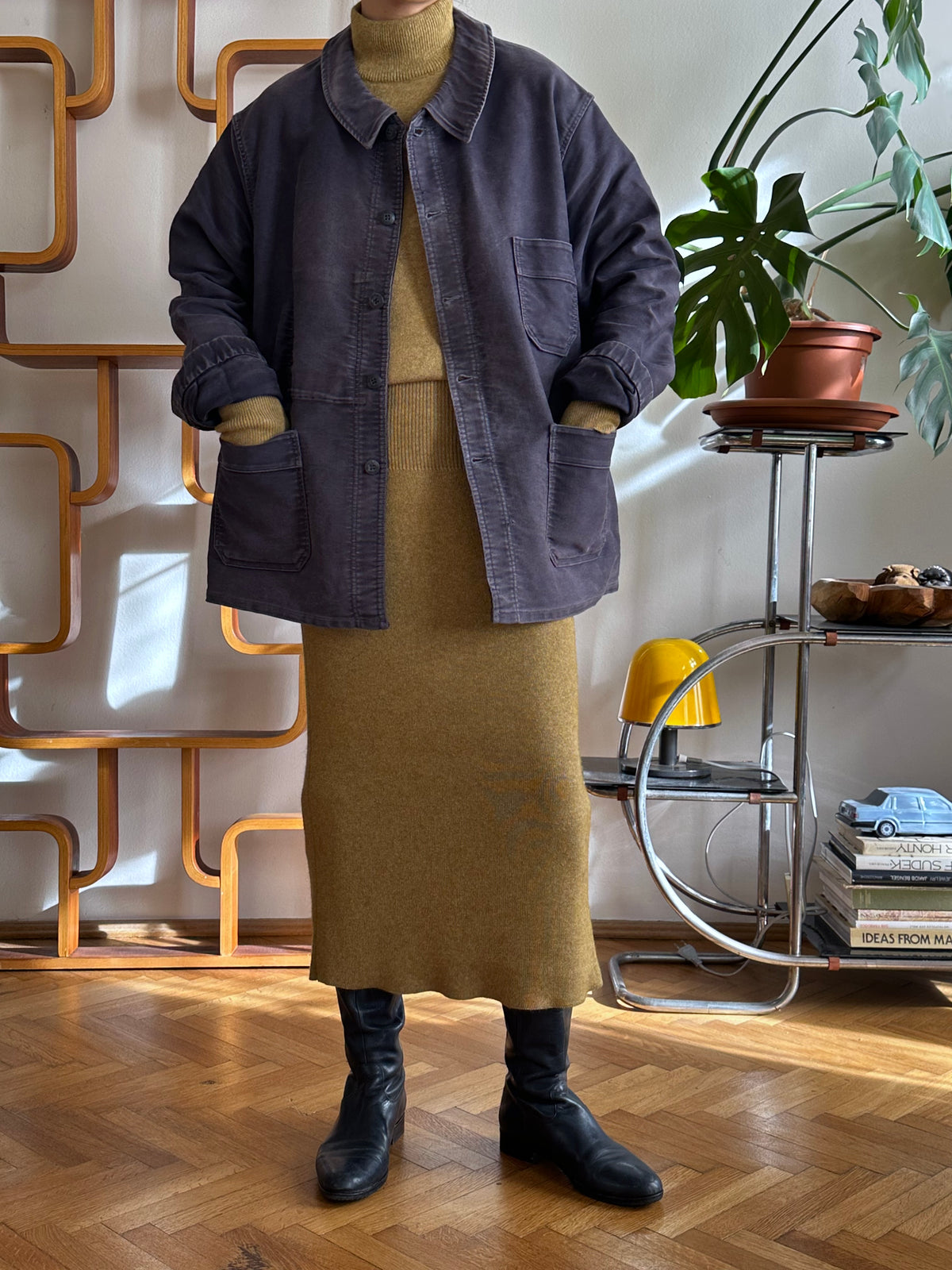 1960s Le Mont St Michel Black moleskin jacket