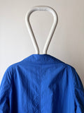 ball zip pockets blue trench coat