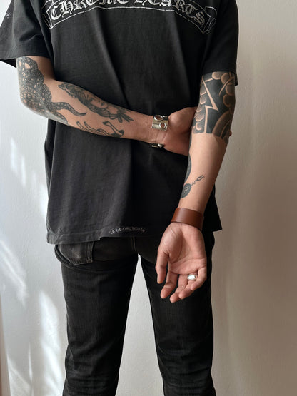 Marc Deloche silver 925 buckle leather bangle