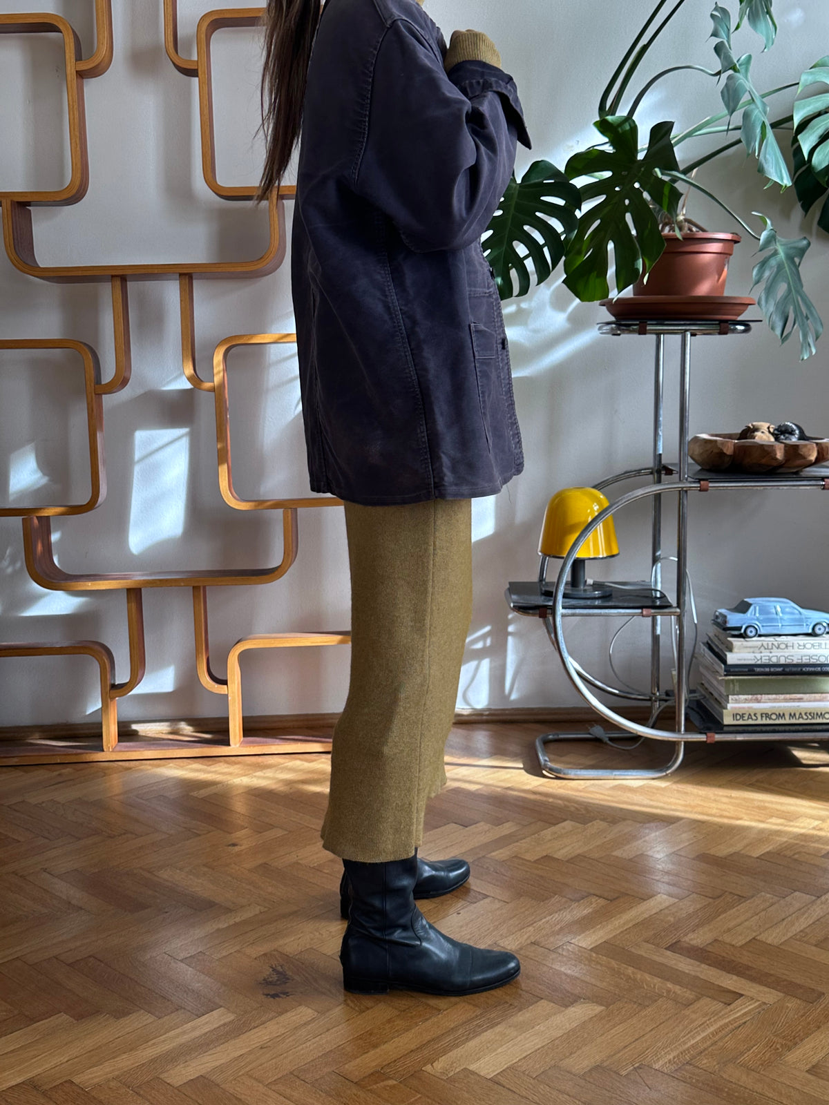 1960s Le Mont St Michel Black moleskin jacket