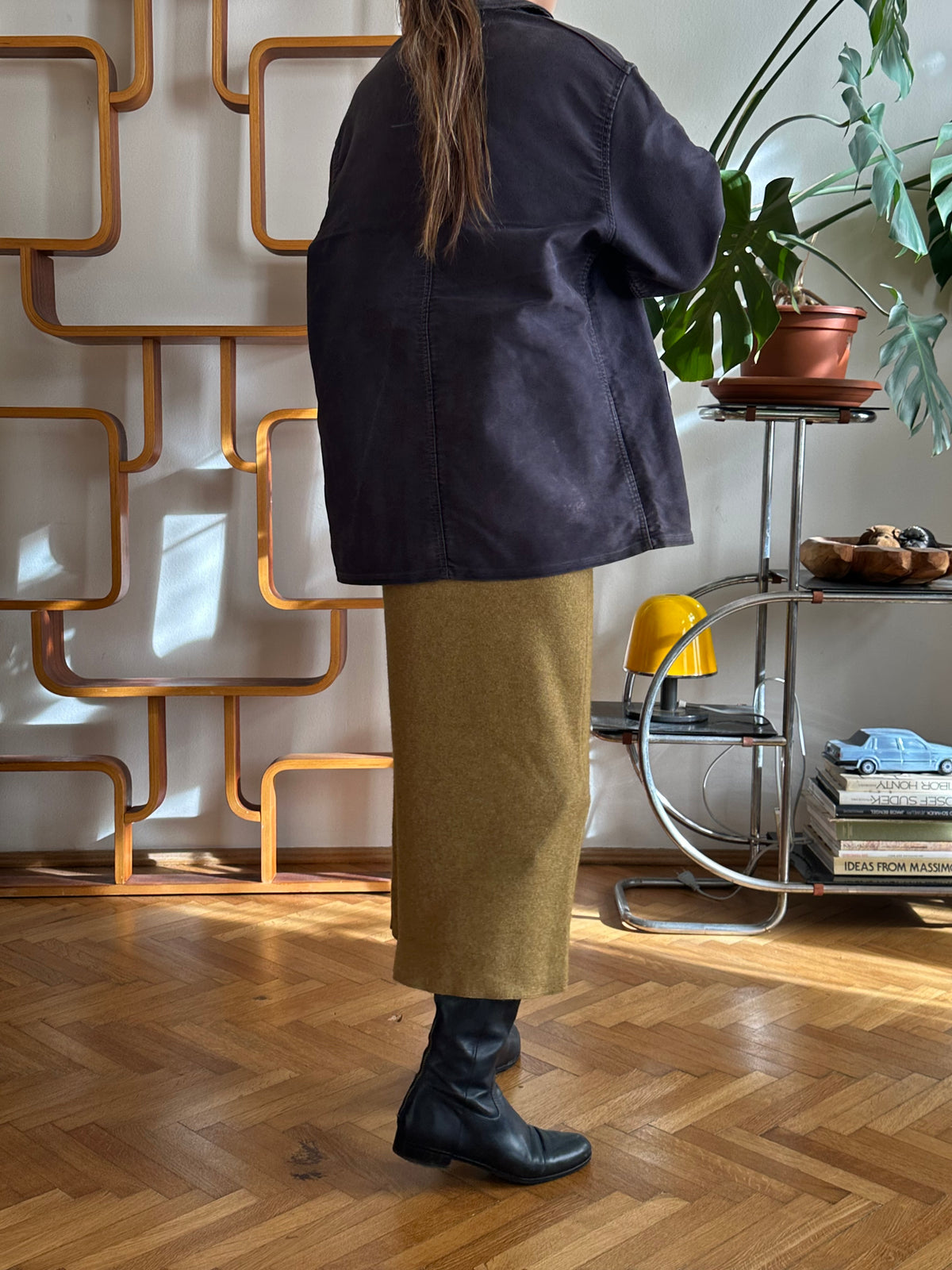 1960s Le Mont St Michel Black moleskin jacket