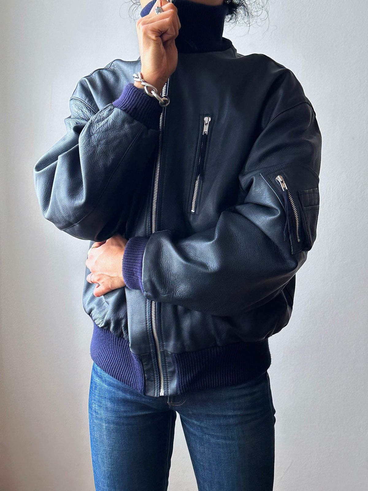2000s~ German Air Force Leather Flight Jacket