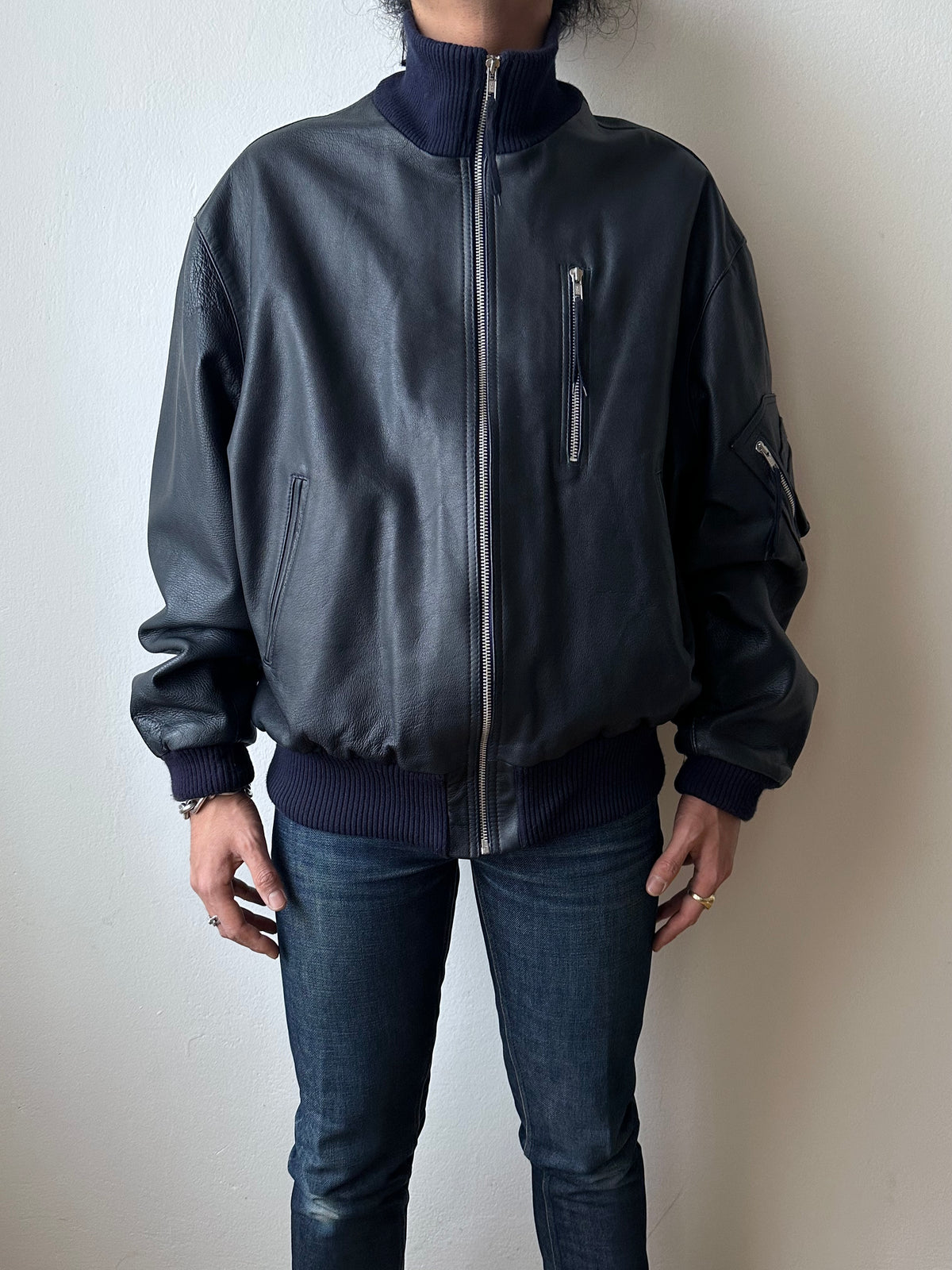 2000s~ German Air Force Leather Flight Jacket