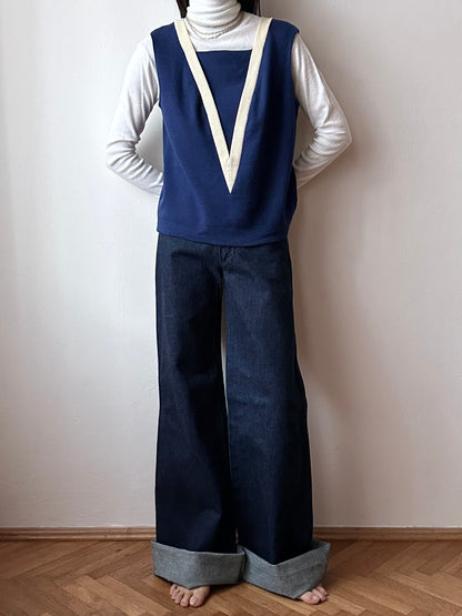 vintage wool acryl knit vest