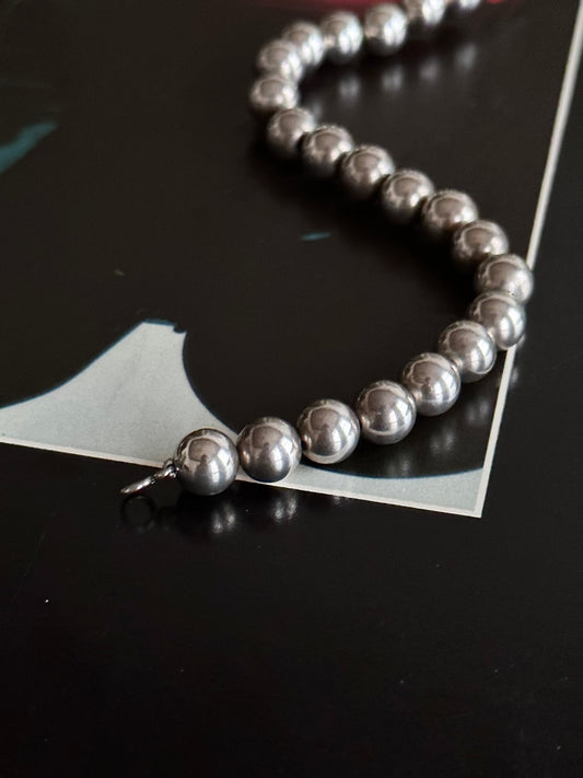 silver ball chain bracelet necklace mexican mexico taxco