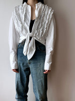 vintage frill blouse 90s shirt lace white cotton vintage ヴィンテージ フリルシャツ フリルブラウス フリル シャツ ブラウス 白 コットン ホワイト ヴィンテージ