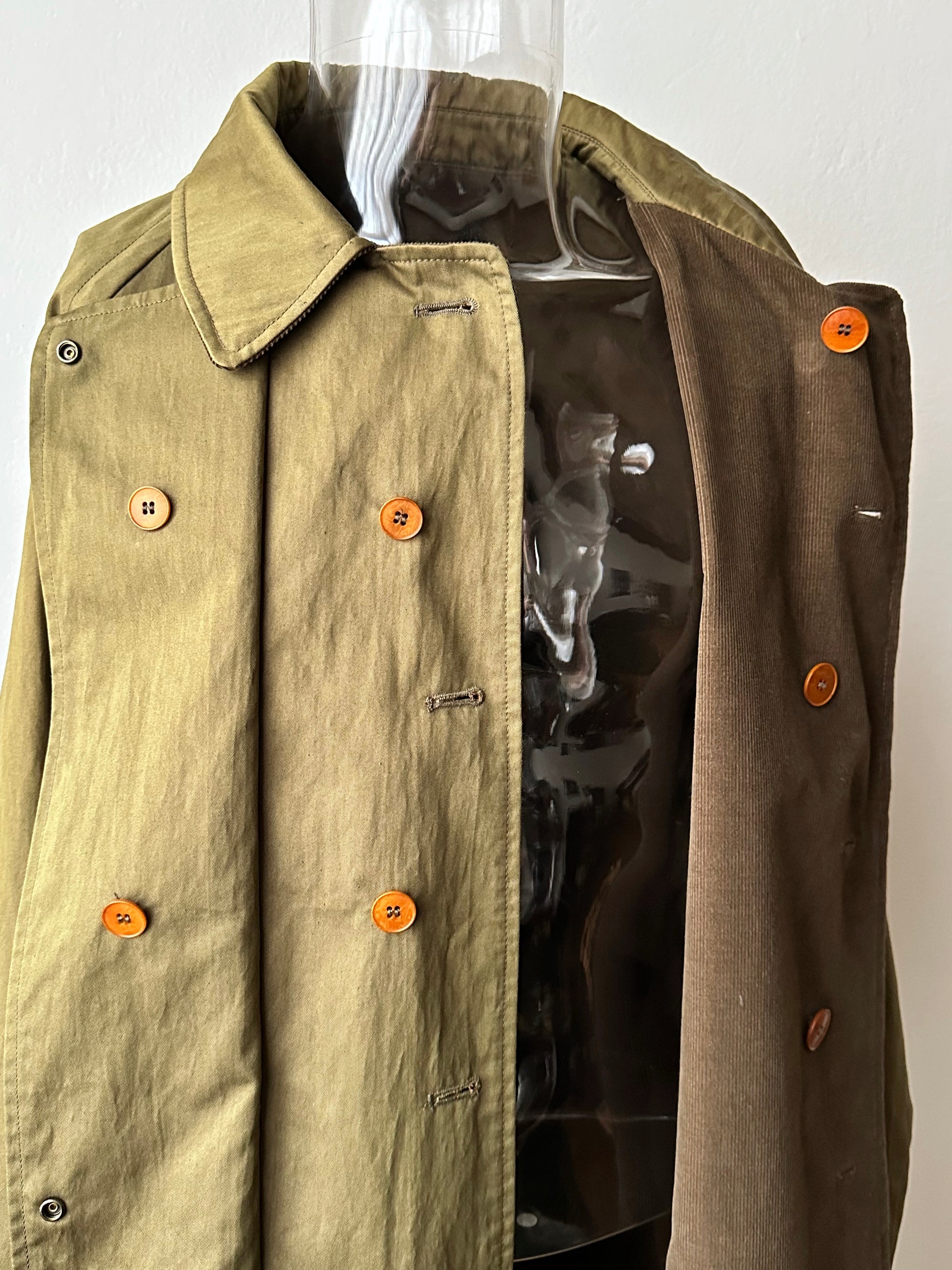 AW'90 1990's CP COMPANY Massimo osti reversible coat リバーシブル コート Vintage Toto Praha Vintage clothing store Antique shop Made in Italy Stone Island ストーンアイランド マッシモオスティ ヴィンテージ 古着屋 ユーロ古着 ヨーロッパ古着 90年代 Cotton Nylon コットン ナイロン コーデュロイ 90年 秋冬 Prague プラハ Rare レア Archive 