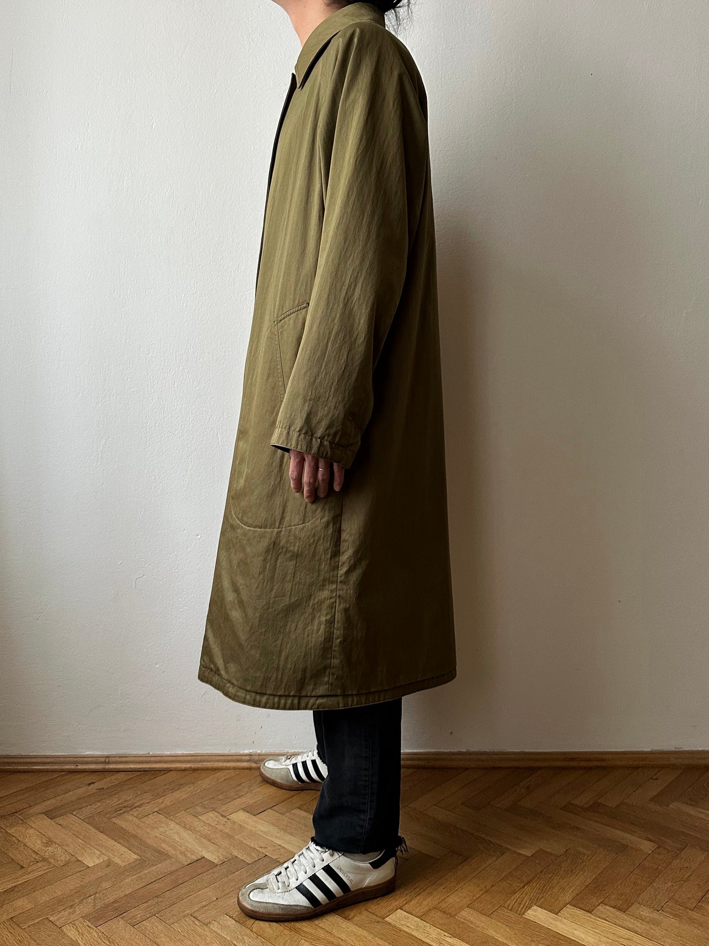 AW'90 1990's CP COMPANY Massimo osti reversible coat リバーシブル コート Vintage Toto Praha Vintage clothing store Antique shop Made in Italy Stone Island ストーンアイランド マッシモオスティ ヴィンテージ 古着屋 ユーロ古着 ヨーロッパ古着 90年代 Cotton Nylon コットン ナイロン コーデュロイ 90年 秋冬 Prague プラハ Rare レア Archive 