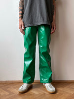 Green trousers coated with polyurethane - w26